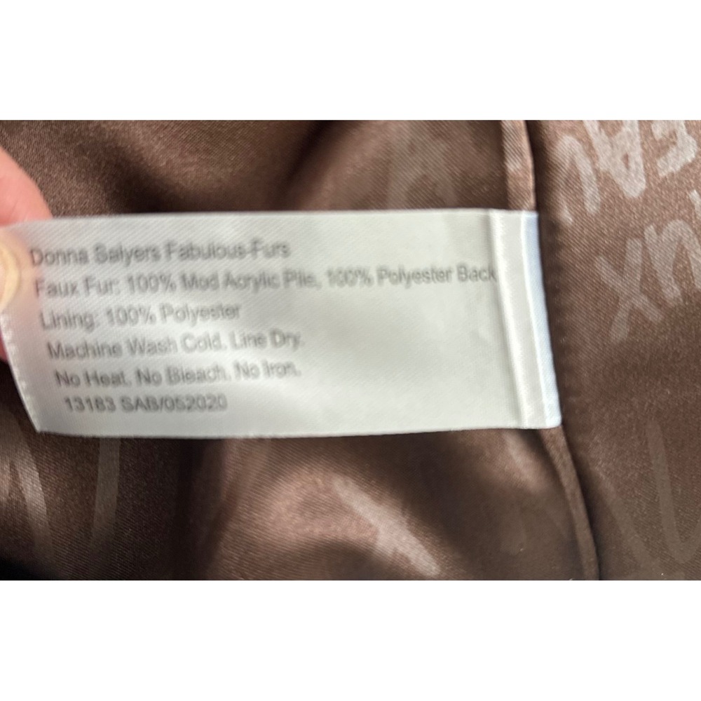 Donna Salyers Fabulous Furs Brown Faux Fur Vest XS Mahogany Sleeveless Jacket - Picture 6 of 7